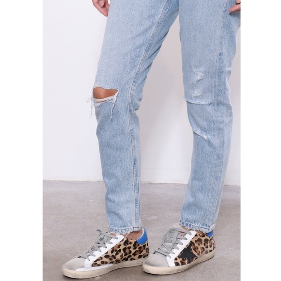 AGOLDE 90s High Rise Distressed Light Wash Denim Button Fly Straight Leg Jean 26 - Picture 8 of 14